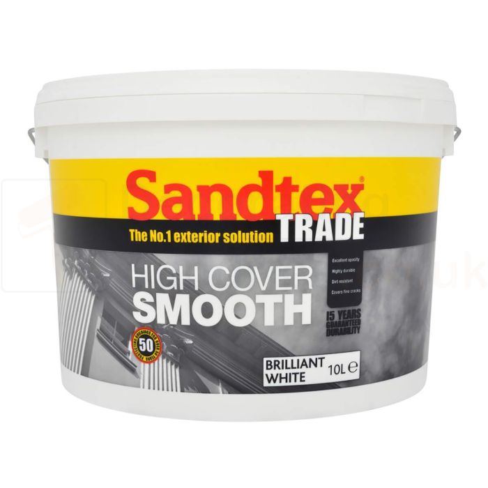 Sandtex Smooth masonry Paint Brilliant White