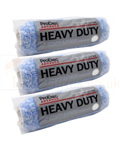 3 x ProDec Long Pile Woven Polyamide Blue Roller Sleeves 9"